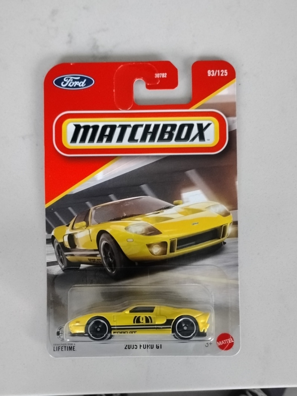 Mattel Matchbox Yellow Ford GT Toy Car